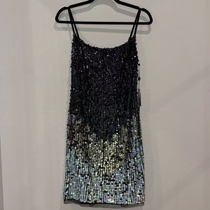 Adrianna Papell Sequined / Beaded Cocktail Dress